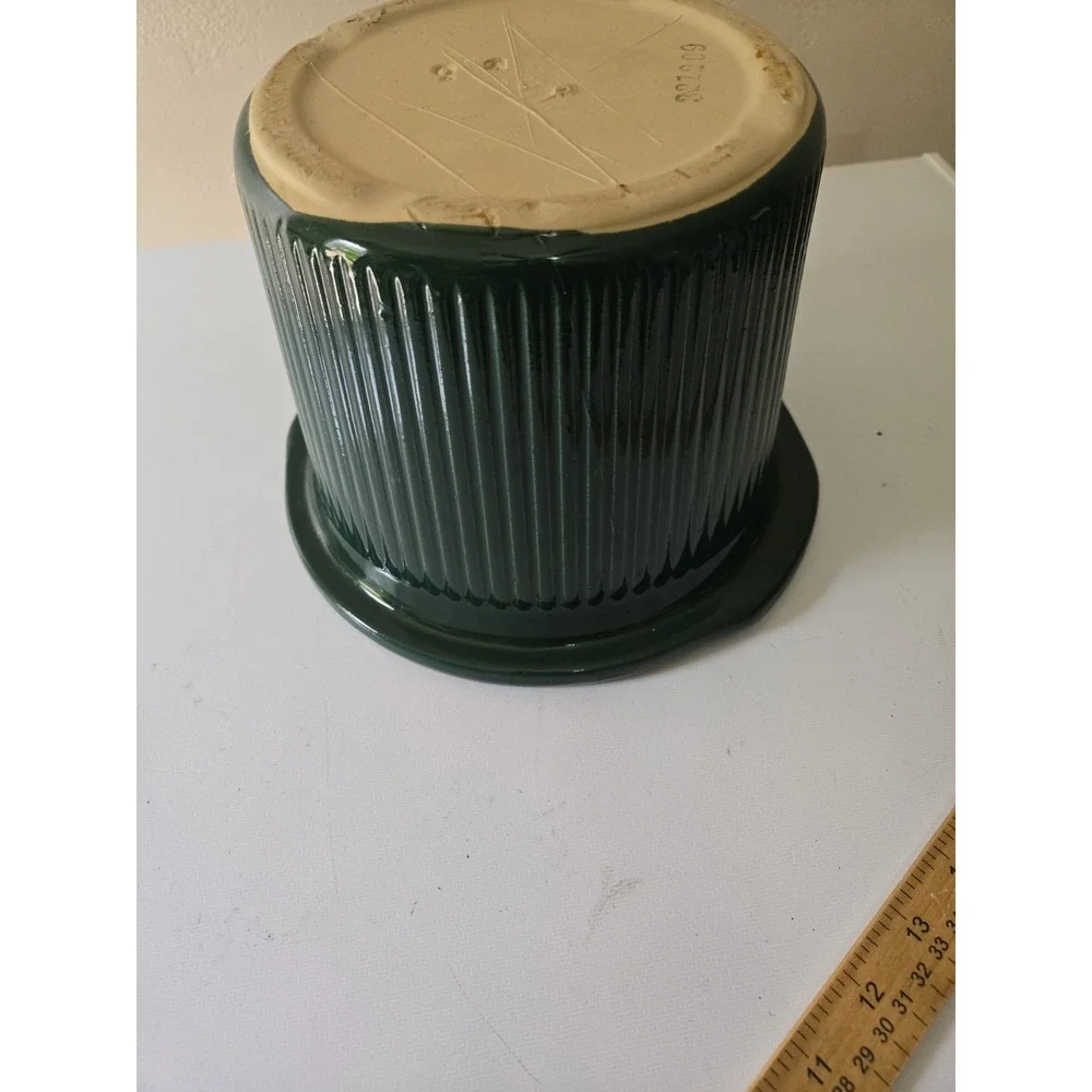 Original Rival 3150 Ceramic Crock Pot Insert 3.5 Qt Dark Green Ribbed Stoneware